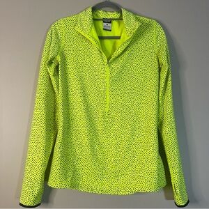 Nike Pro Dri-FIT Hyperwarm half-zip long sleeve in neon yellow